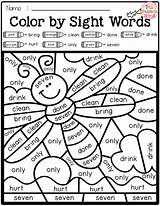 Sight Worksheets Grade Words Color Spring Code Third Worksheet Word Printable 2nd Activities Kindergarten Coloring Kids Fun Second Reading Add sketch template