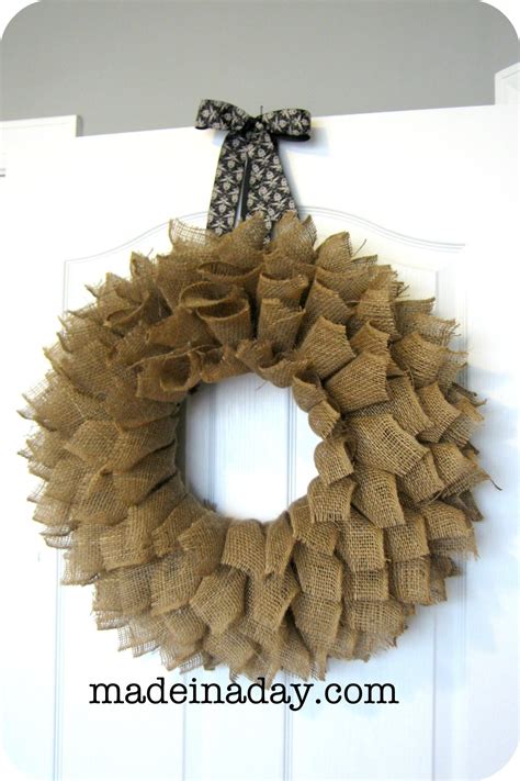 burlap wreath book page style    day
