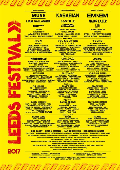 leeds festival  lineup   festival   happening