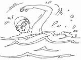 Swimming Coloring Sport Pages sketch template