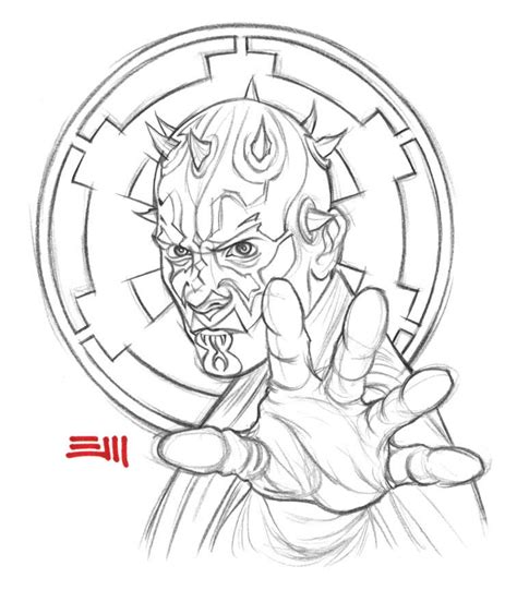 darth maul preliminary sketch  erik maell  deviantart