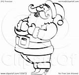 Santa Outline Coloring Holding Laughing Chest His Royalty Clipart Illustration Andy Nortnik Rf 2021 sketch template
