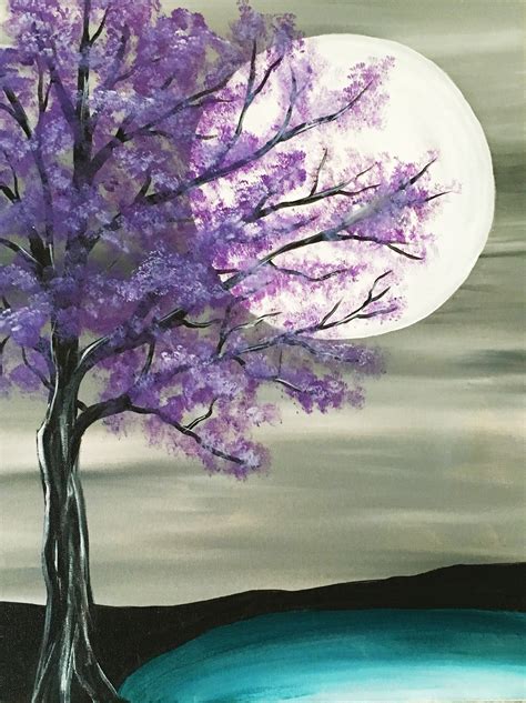 pin  michelle   art trees simple acrylic paintings easy
