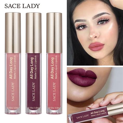 sace lady matte lipstick set liquid lip stick makeup long lasting red nude lipgloss tint