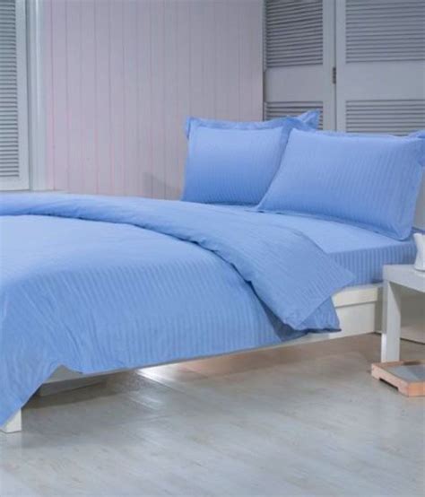 trance sky blue double bed sheet with 2 pillow covers buy trance sky