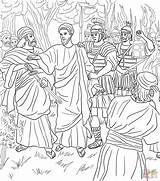 Coloring Gethsemane Judas Ausmalbild Praying Pilate Supercoloring Verhaftet Crowd Luke Pontius Erwachsene Zacchaeus Besuchen sketch template
