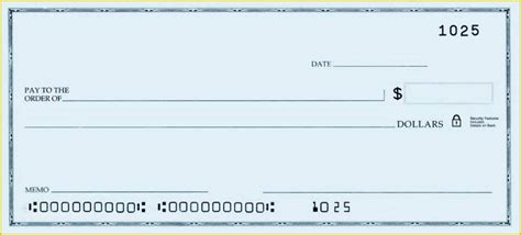 printable checks template  printable personal blank check