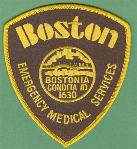 boston ems emergency medical system paramedic patch brown