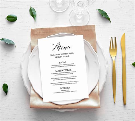 dinner party menu template editable  wedding buffet menu etsy