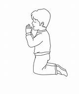 Praying Drawing Boy Bible Coloring Child Prayer sketch template