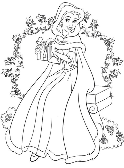 christmas disney princess coloring page color  happy pinterest