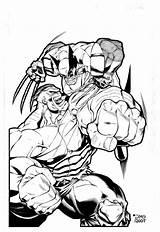 Hulk Wolverine sketch template