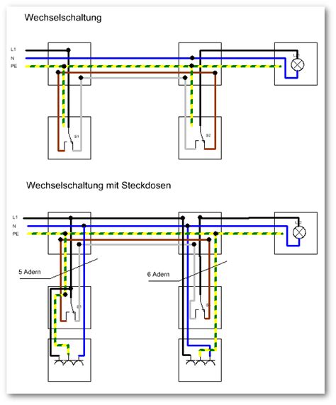 wechselschaltung mit  lampen plan wiring diagram
