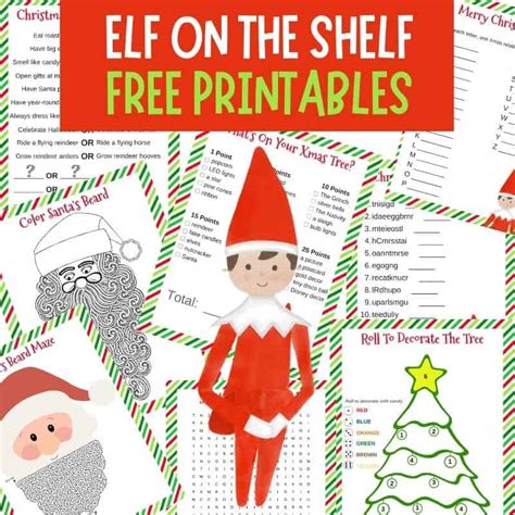 elf   shelf  printables games activities parties