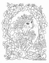 Sarnat Marjorie Colouring Complicated Fiddly Feline sketch template