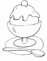 Ice Cream Coloring Pages Spoon Icecream Kids Bowl Cone Printable Scoops Color Sunday Scoop Drawing Print Getcolorings Coloringpages Getdrawings Fun sketch template