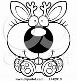 Jackalope Sitting Cute Clipart Cartoon Cory Thoman Outlined Coloring Vector 2021 sketch template