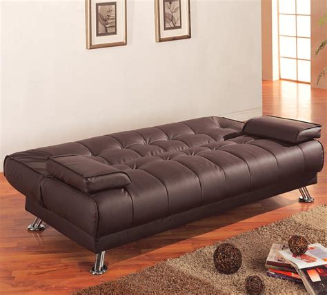 faux leather sleeper futon  coaster sleepworks