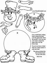 Coloring Snowman Puppet Crafts Pages Pheemcfaddell Paper Craft Puppets Christmas Printable Toys Cut Neige Noel Bonhomme Da Color Doll Schneemann sketch template