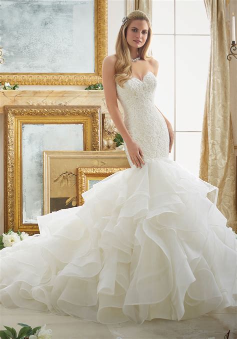 Lace And Tulle And Organza Mermaid Wedding Dress Morilee