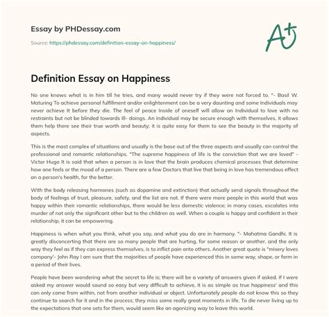 definition essay  happiness   words phdessaycom
