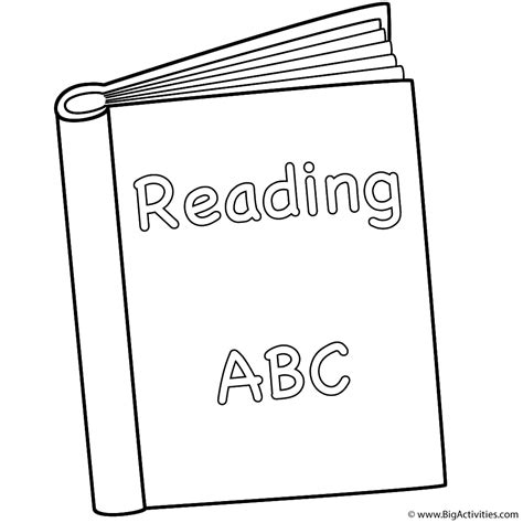 reading book coloring page  day  school
