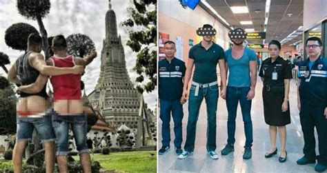 thai police arrest american couple for taking bare butt