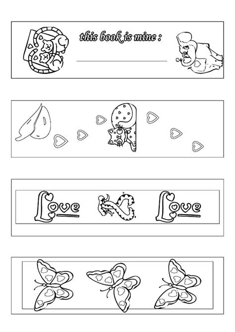 valentines day bookmarks coloring pages  place  color coloring