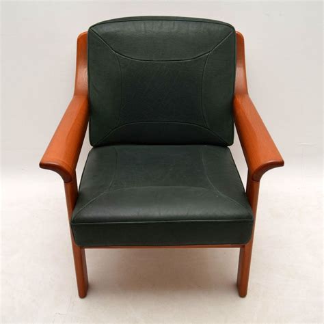 danish retro teak and leather armchair vintage 1970 s retrospective