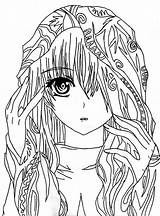 Anime Coloring Pages Antistress Print sketch template