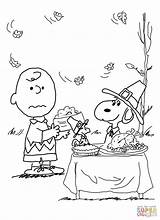 Coloring Pages Thanksgiving Charlie Brown Color Snoopy Turkey sketch template