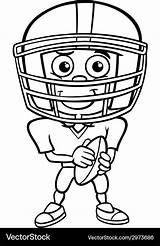 Coloring Football Player Boy Vector Pages Cartoon Players Vectorstock Royalty American Boys sketch template