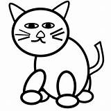 Cat Coloring Clipart Pages Clip Arts sketch template