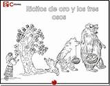 Coloring Goldilocks Bears Oro Three Ricitos Para Los Osos Tres Pages sketch template