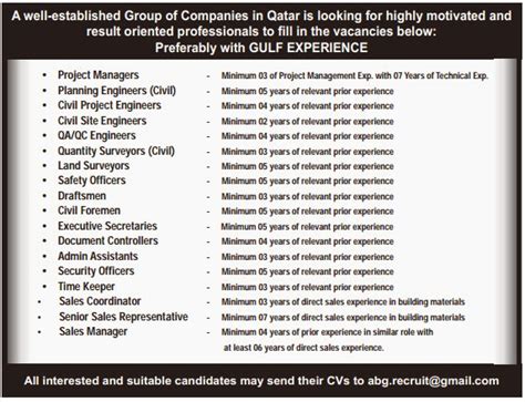 job  qatar qatar latest job vacancies
