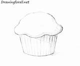 Muffin Draw Drawing Step Food Drawings Drawingforall Sketches Cute sketch template