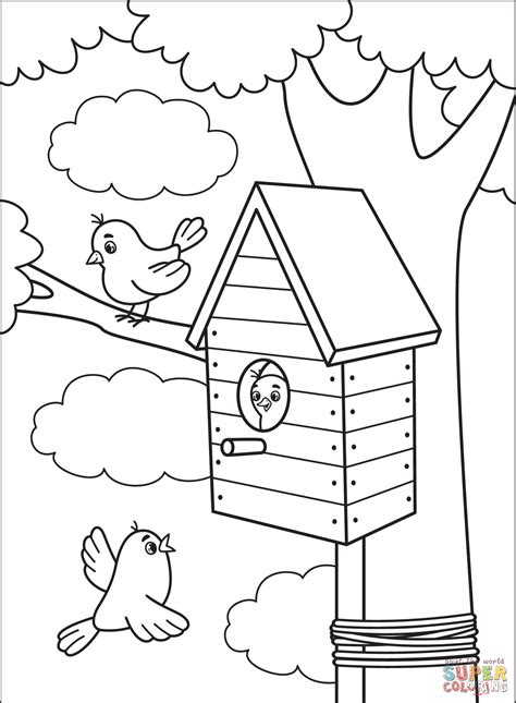 bird house coloring pages coloring home
