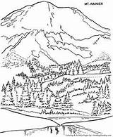 Coloring Pages Park Mountains Arbor National Mount Mountain Printable Mt Rainier Nature Sheets Smoky Trees Washington Glacier Adult Mckinley Parks sketch template