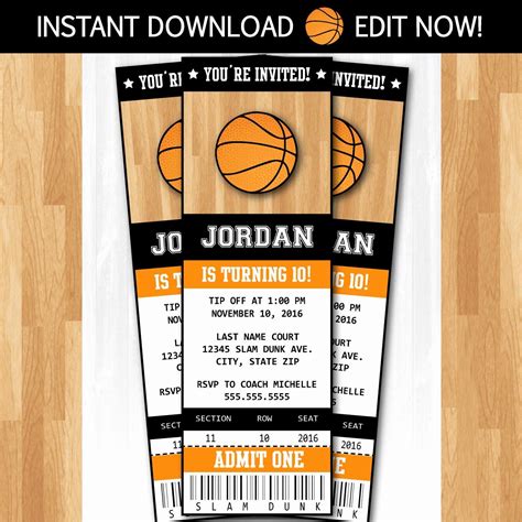 printable basketball ticket template printable word searches