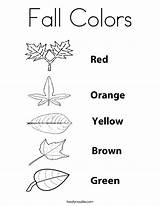 Worksheet Leaves Coloring Color Fall Green Yellow Brown Colors Red Orange Autumn Leaf Twistynoodle Pages Worksheets Preschool Change Blue Noodle sketch template