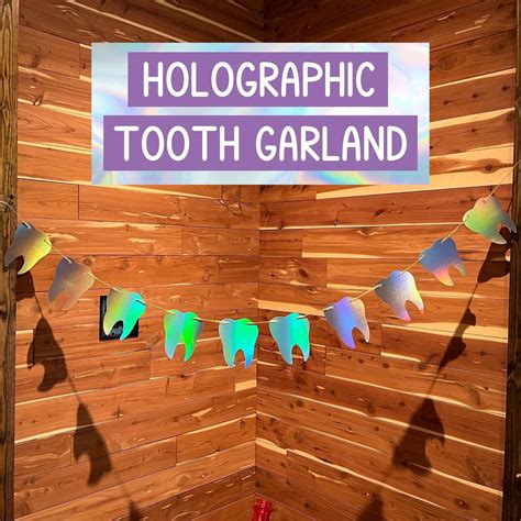 holographic tooth garland tooth banner dental grad banner etsy