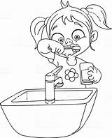 Dibujo Lavarse Dientes Rutina Diaria Higiene Habitos Buscar Aseo sketch template