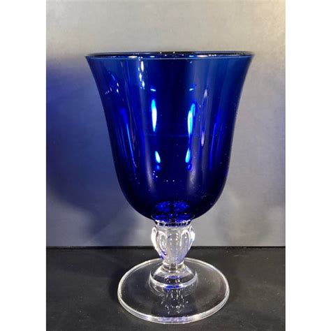 Vintage Contemporary Sapphire Royal Cobalt Blue Cristal D Arques