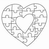 Puzzle Heart Template Silhouette Piece Puzzles Shape Frame Wooden Pieces Coloring Jigsaw Autism Crafts Silhouettedesignstore Store Shaped Quiet Books Diy sketch template