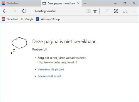 website  niet bereikbaar op windowshelpnl