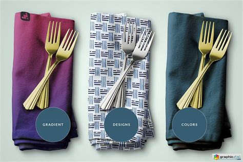 dinner napkin  cutlery mockup   vector stock image photoshop icon