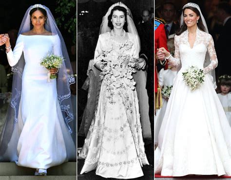 Royal Wedding Dresses Through The Years Queen Elizabeth Ii To Kate