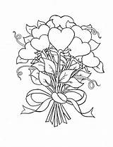 Coloring Pages Roses Flowers Drawing Hearts Bunch Bouquet Heart Mexican Valentine Beautiful Flower Color Drawings Printable Mandala Book Getdrawings Rose sketch template