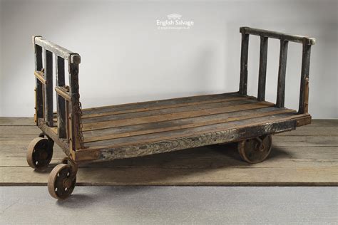 reclaimed railway luggage porter trolley cart
