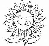 Girassol Sorrindo Flor Smiley Tudodesenhos Coloriages Sunflower Coloriage sketch template